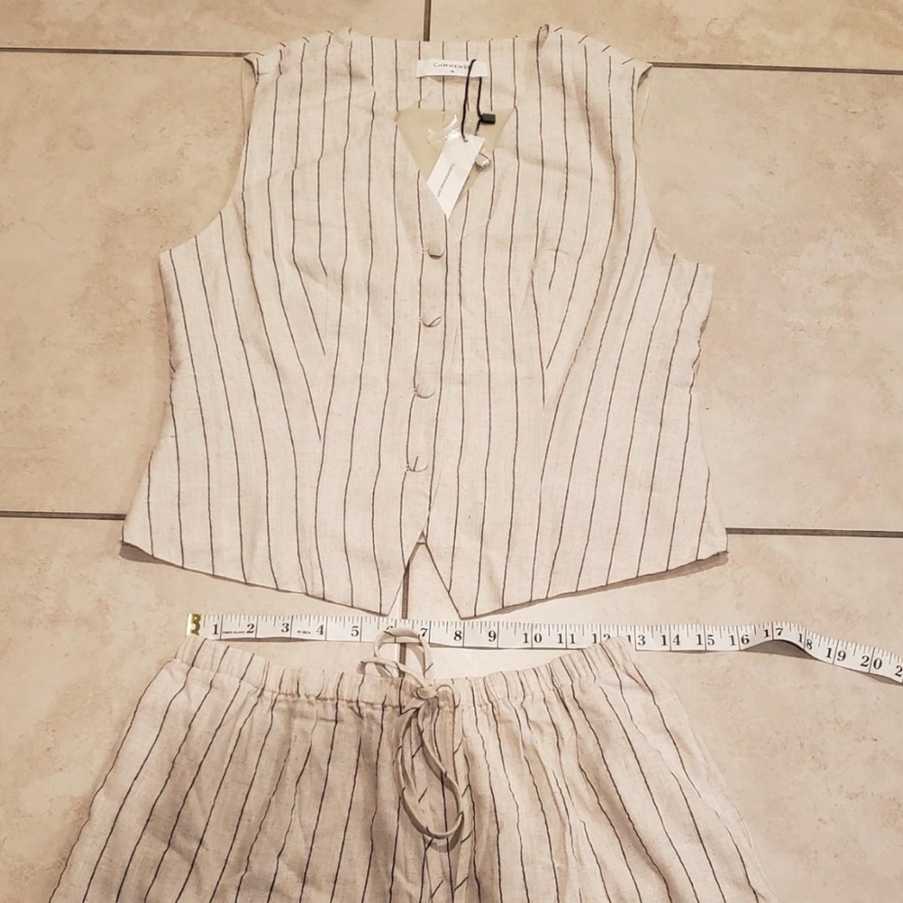 Commense striped sleeves vest and pants set - Picture 5 of 8